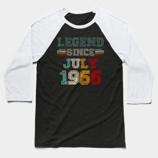 57 Years Old Legend Since July 1966 57th Birthday Baseball T-Shirt